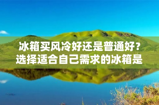 冰箱买风冷好还是普通好？选择适合自己需求的冰箱是每个家庭购买家电时都会面临的问题。在这个问题上，没有绝对的答案，因为每个人对于冰箱的需求和喜好都不尽相同。然而，我们可以从不同的角度来比较风冷和普通冰箱的优劣，以便更好地做出选择。