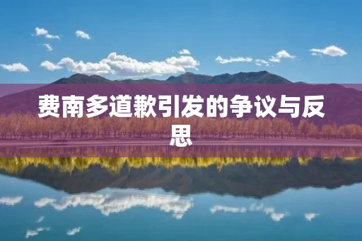 费南多道歉引发的争议与反思 费南多道歉引发的争议与反思