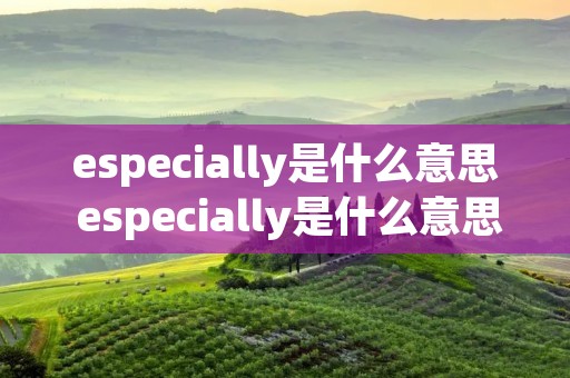 especially是什么意思 especially是什么意思 翻译