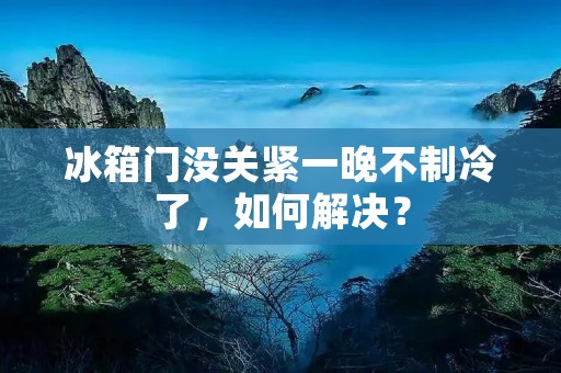 冰箱门没关紧一晚不制冷了,如何解决? 冰箱门没关紧一晚不制冷了,如何解决?