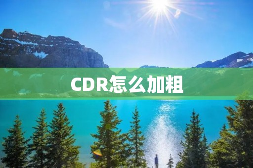 CDR怎么加粗