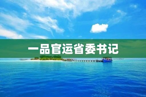一品官运省委书记：开创美好未来的领导者