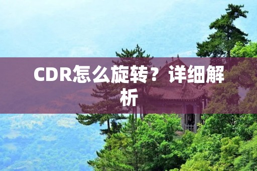 CDR怎么旋转?详细解析