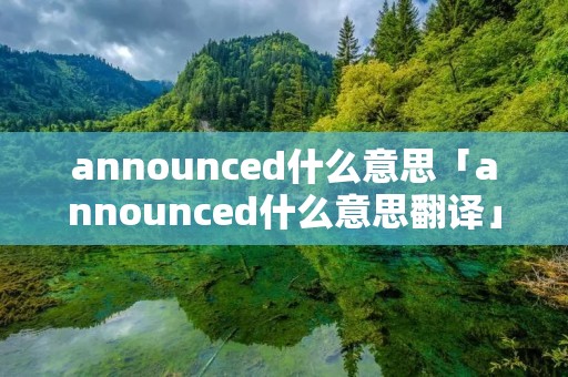 announced什么意思「announced什么意思翻译」
