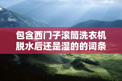 包含西门子滚筒洗衣机脱水后还是湿的的词条