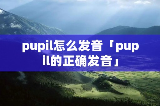 pupil怎么发音「pupil的正确发音」