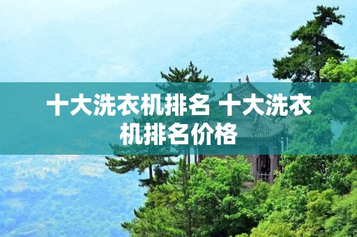 十大洗衣机排名 十大洗衣机排名价格