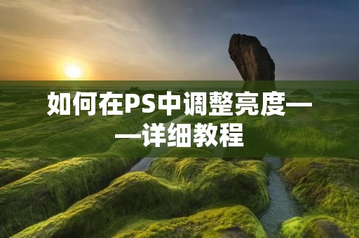 如何在PS中调整亮度——详细教程