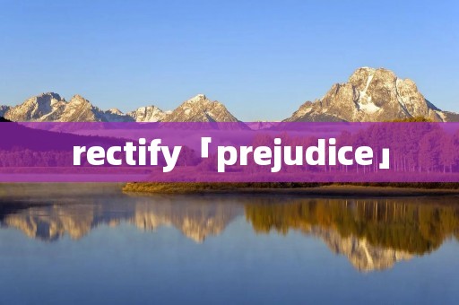 rectify「prejudice」 rectify「prejudice」
