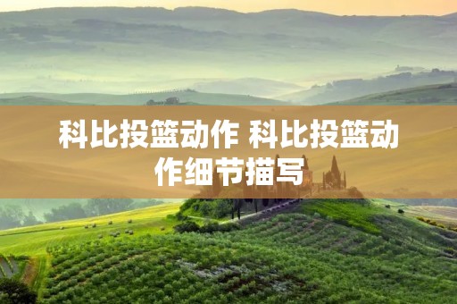 科比投篮动作 科比投篮动作细节描写