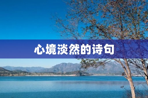 心境淡然的诗句