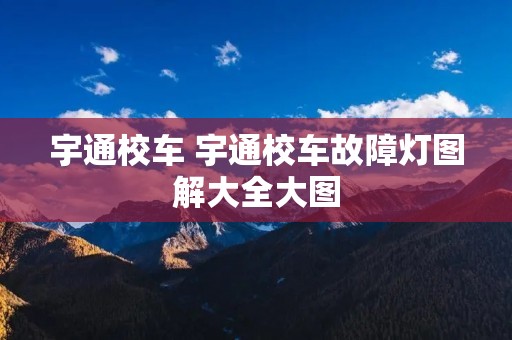 宇通校车 宇通校车故障灯图解大全大图