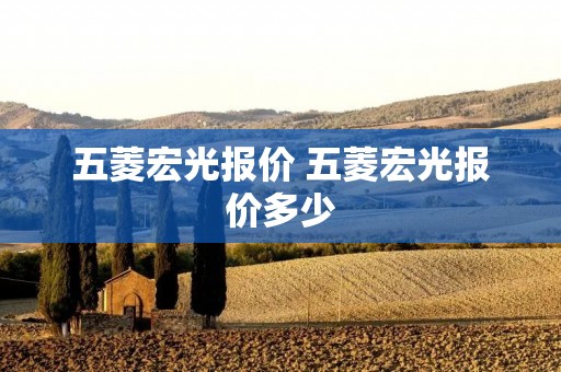 五菱宏光报价 五菱宏光报价多少