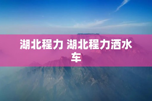 湖北程力 湖北程力洒水车