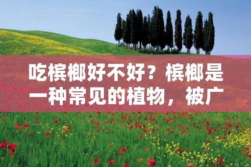 吃槟榔好不好？槟榔是一种常见的植物，被广泛用作口香糖或咀嚼物。然而，关于吃槟榔的好处和坏处存在着不同的观点和争议。在本文中，将详细探讨吃槟榔的利与弊，以帮助读者更好地了解这个话题。