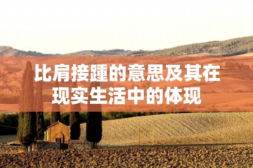 比肩接踵的意思及其在现实生活中的体现