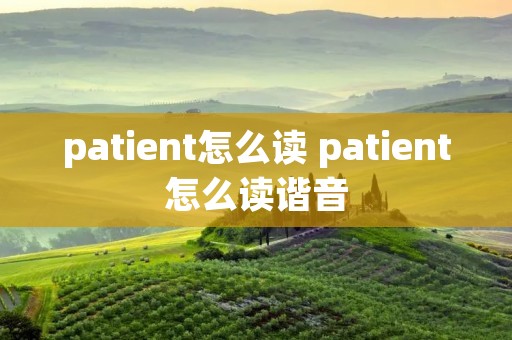 patient怎么读 patient怎么读谐音
