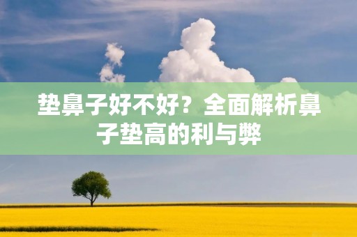 垫鼻子好不好？全面解析鼻子垫高的利与弊