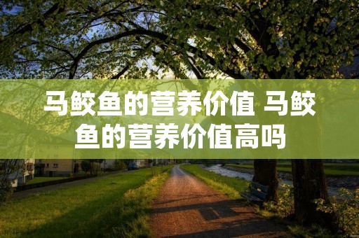 马鲛鱼的营养价值 马鲛鱼的营养价值高吗 马鲛鱼的营养价值 马鲛鱼的营养价值高吗