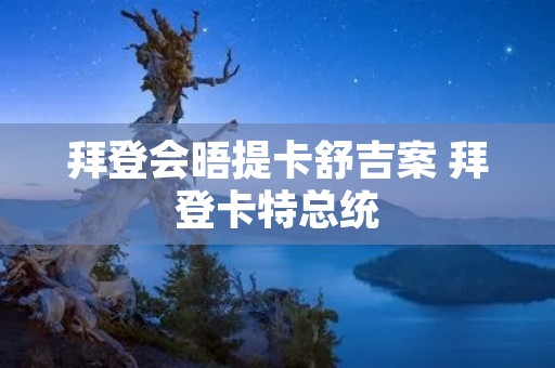 拜登会晤提卡舒吉案 拜登卡特总统 拜登会晤提卡舒吉案 拜登卡特总统