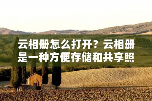 云相册怎么打开?云相册是一种方便存储和共享照片的工具,通过它,用户可以将自己的照片上传至云端,并随时随地通过网络访问和管理这些照片。无论是在手机、平板还是电脑上,只要有网络连接,就可以打开云相册,方便地浏览和分享自己的珍贵回忆。