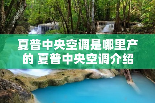 夏普中央空调是哪里产的 夏普中央空调介绍 夏普中央空调是哪里产的 夏普中央空调介绍