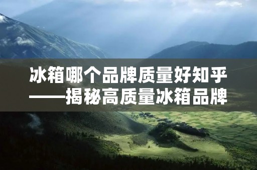 冰箱哪个品牌质量好知乎——揭秘高质量冰箱品牌的选择要点