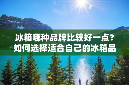 冰箱哪种品牌比较好一点?如何选择适合自己的冰箱品牌? 冰箱哪种品牌比较好一点?如何选择适合自己的冰箱品牌?