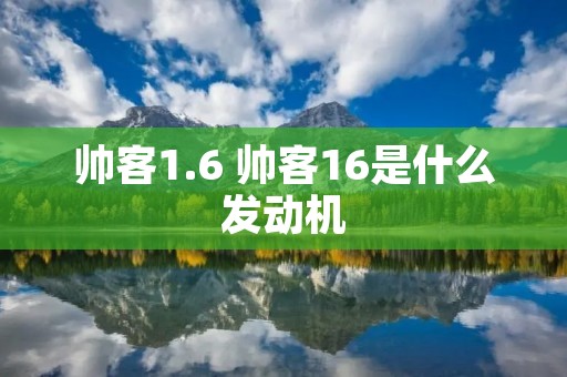 帅客1.6 帅客16是什么发动机 帅客1.6 帅客16是什么发动机
