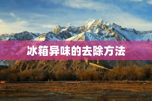 冰箱异味的去除方法