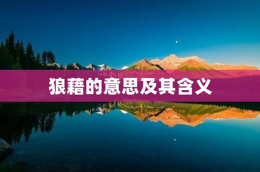 狼藉的意思及其含义