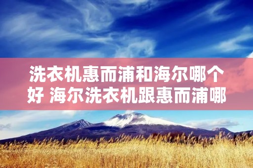 洗衣机惠而浦和海尔哪个好 海尔洗衣机跟惠而浦哪个好 洗衣机惠而浦和海尔哪个好 海尔洗衣机跟惠而浦哪个好