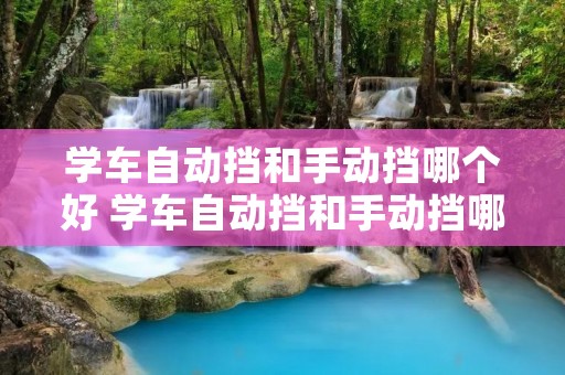 学车自动挡和手动挡哪个好 学车自动挡和手动挡哪个好区长