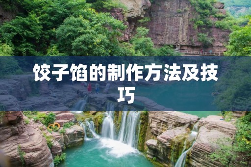 饺子馅的制作方法及技巧