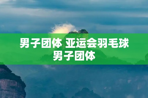 男子团体 亚运会羽毛球男子团体 男子团体 亚运会羽毛球男子团体