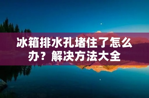 冰箱排水孔堵住了怎么办？解决方法大全