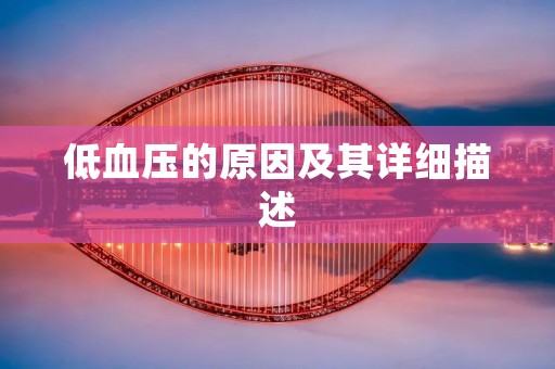 低血压的原因及其详细描述