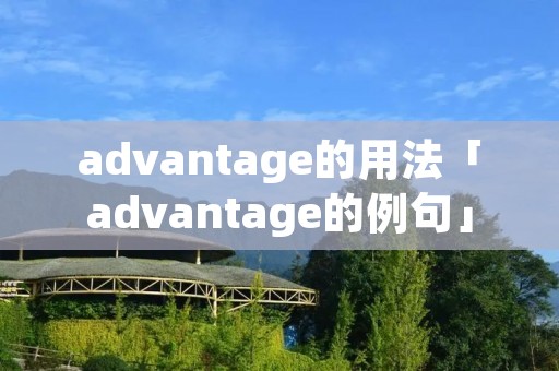 advantage的用法「advantage的例句」