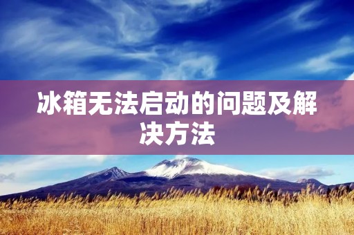 冰箱无法启动的问题及解决方法