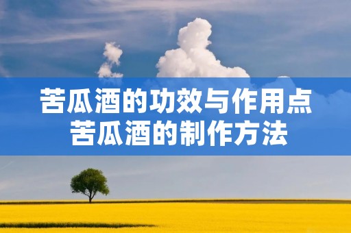 苦瓜酒的功效与作用点 苦瓜酒的制作方法