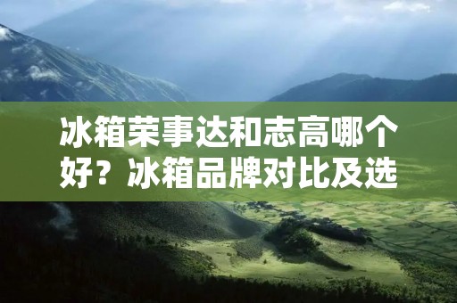 冰箱荣事达和志高哪个好？冰箱品牌对比及选择指南