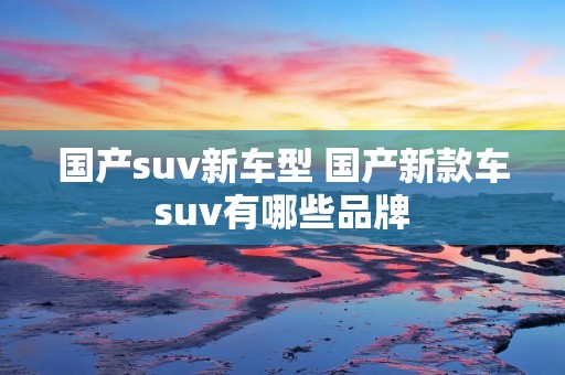 国产suv新车型 国产新款车suv有哪些品牌
