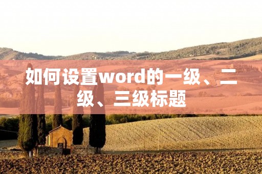 如何设置word的一级、二级、三级标题