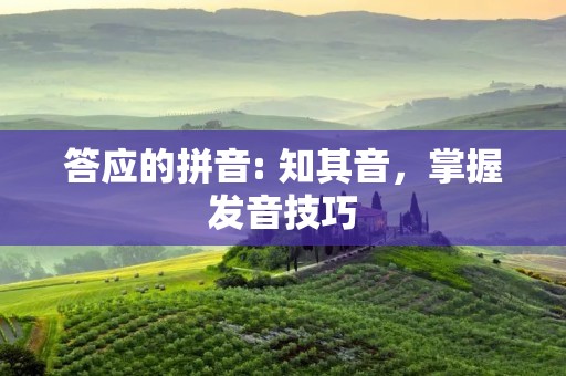 答应的拼音: 知其音，掌握发音技巧