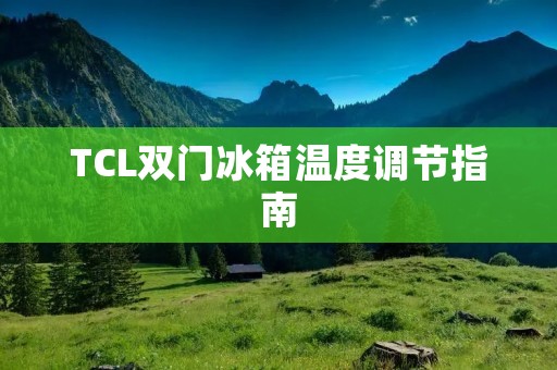 TCL双门冰箱温度调节指南
