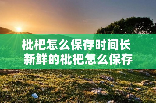 枇杷怎么保存时间长 新鲜的枇杷怎么保存