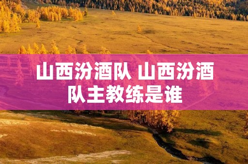 山西汾酒队 山西汾酒队主教练是谁