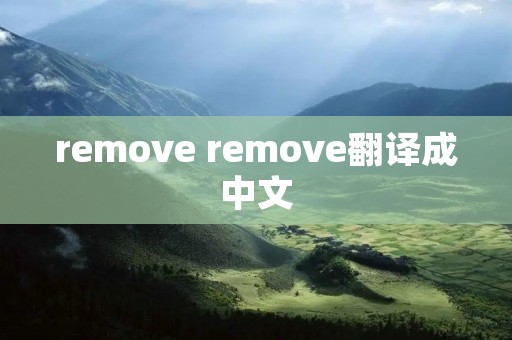remove remove翻译成中文