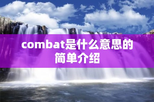 combat是什么意思的简单介绍 combat是什么意思的简单介绍