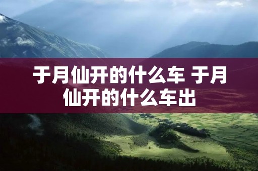 于月仙开的什么车 于月仙开的什么车出 于月仙开的什么车 于月仙开的什么车出